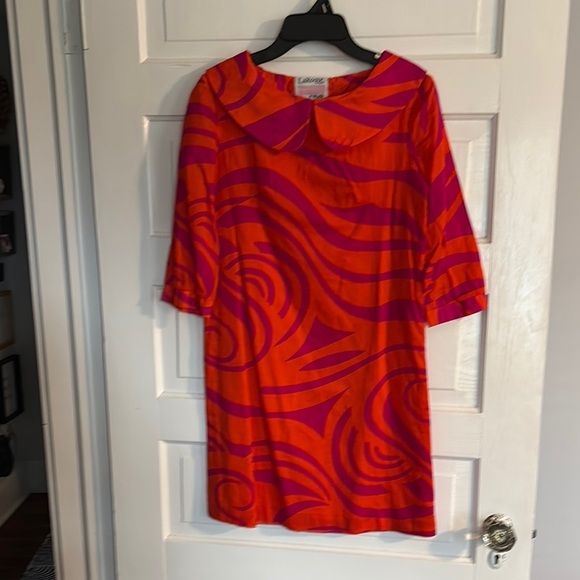 La Roque Vibrant Orange and Pink Dress - Picture 1 of 5